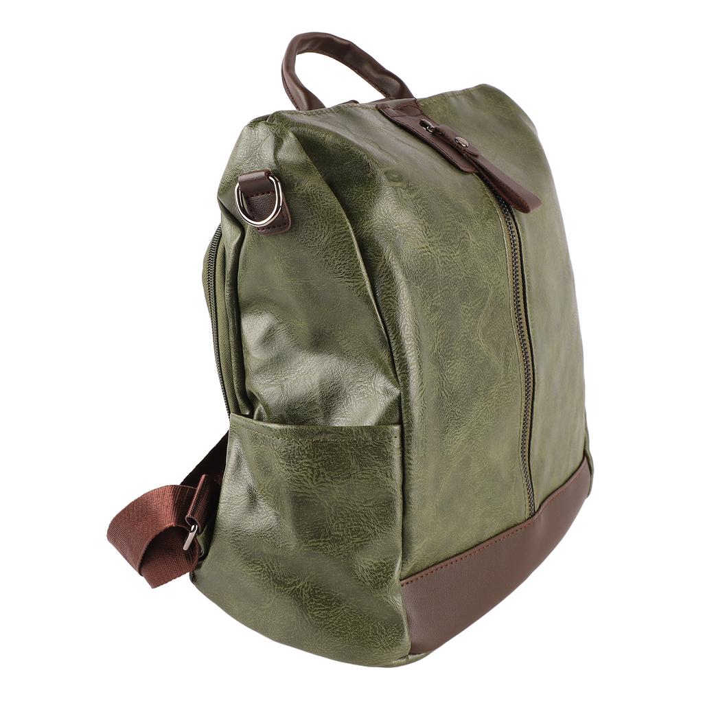 Women Travel Backpack Anti Theft PU Leather Backpack Women Casual Daypacks Travel Hiking Backpack Green
