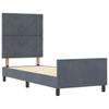 Box Spring Bed with Headboard Dark Grey 80 x 200 cm Velvet