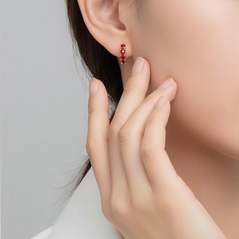 Rose-red Tourmaline-colored Small Earrings Stick To The Ears, Light Luxury Commuter Earrings, Women's Daily Versatile Earrings, Ear Buckles 2026