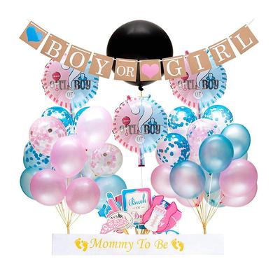 Gender Reveal Party Supplies Balloon Set Baby Shower Decoration Boy Or Girl Flag Photo Props