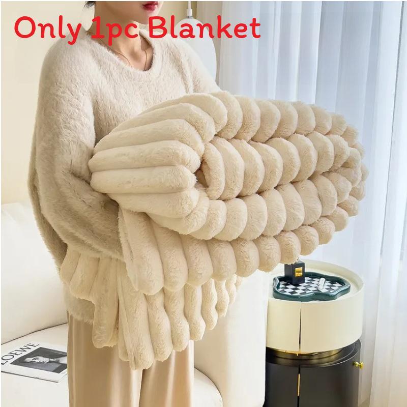 Multicolor Plush Milk Velvet Blanket With Soft Fabric For Relaxing Nap Time
