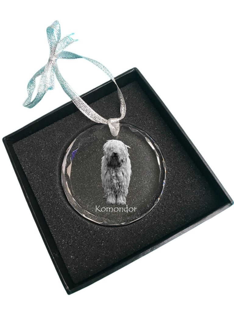 Komondor, Hungarian Sheepdog, Mop Dog - Crystal Bauble with a Photo, Dog Photo In Crystal, Personalized Christmas Tree Ornament by Art-Dog Brand