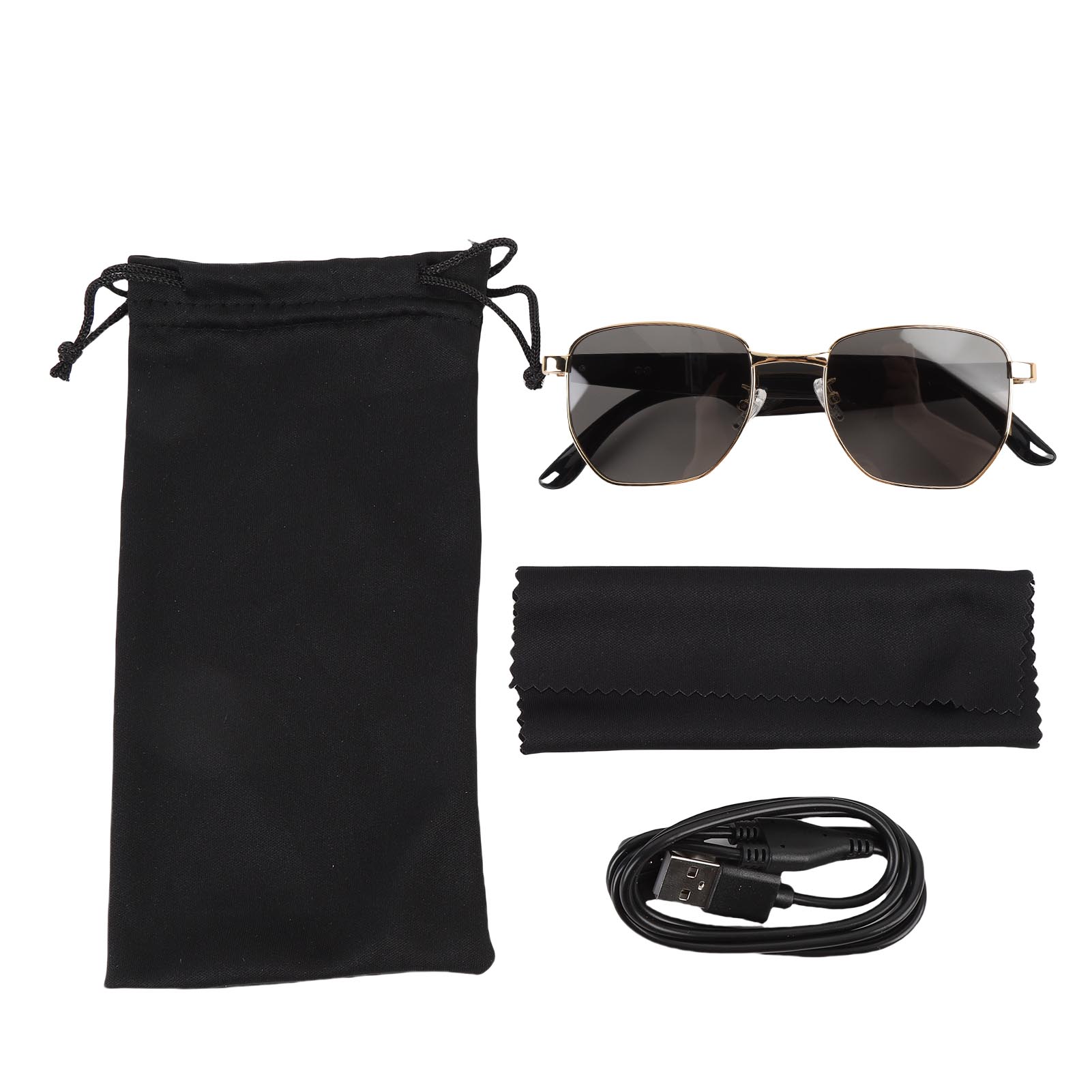 Igeteck Gold Smart Ai Glasses With Bluetooth Multifunctional Real Time Translation Smart Sunglasses Support For Deepseek For Meeting