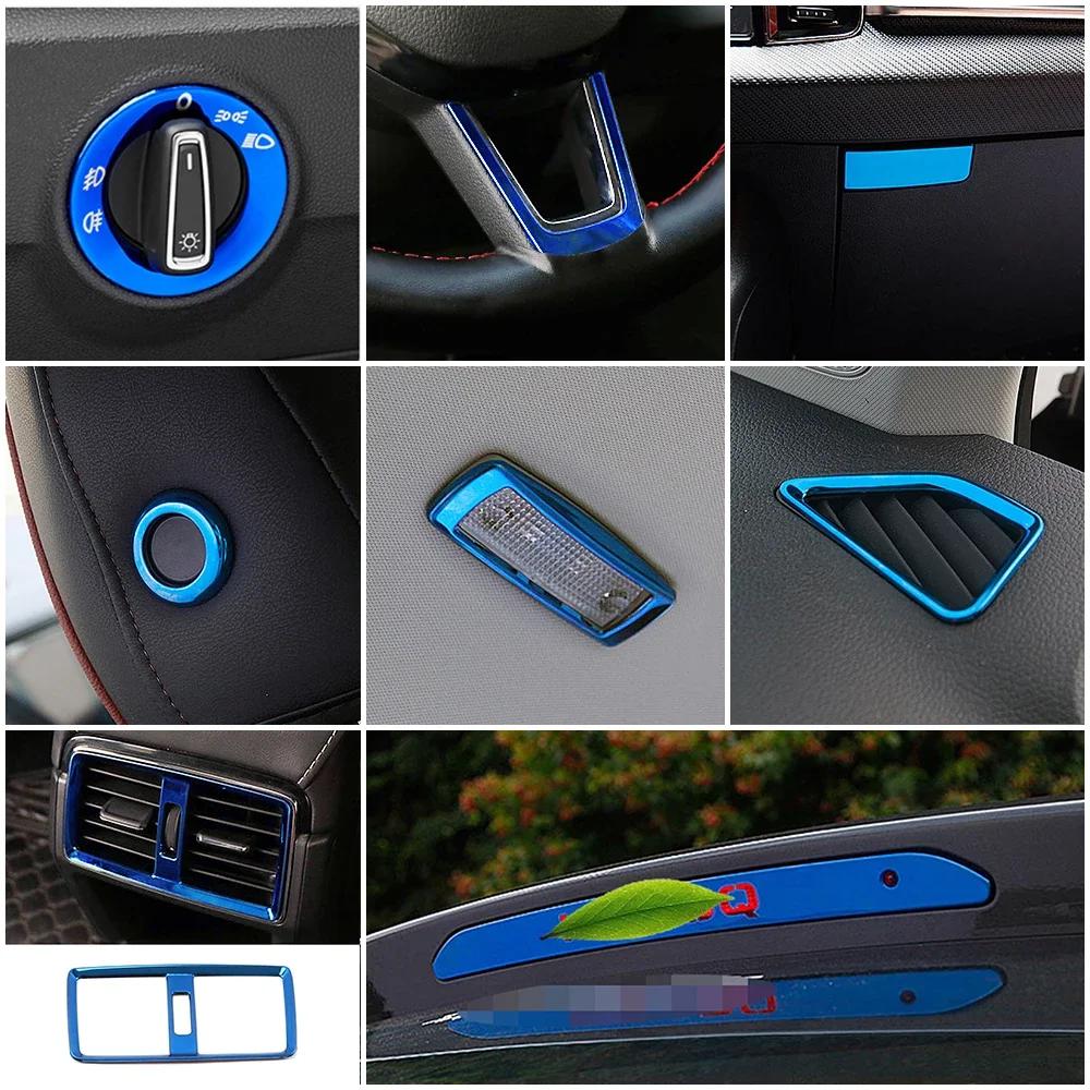 For Skoda Karoq 2017-2024 Car Interior Central Console Part Refit Trim Stainless Steel Accessories Decoration Modify Sticker