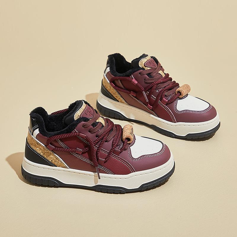 

Женские зимние повседневные ботинки для ходьбы на толстой платформе, нескользящие зимние ботинки, теплые, со шнуровкой, с подкладкой из искусственного меха, короткие ботинки, теннисные кроссовки для женщин 40