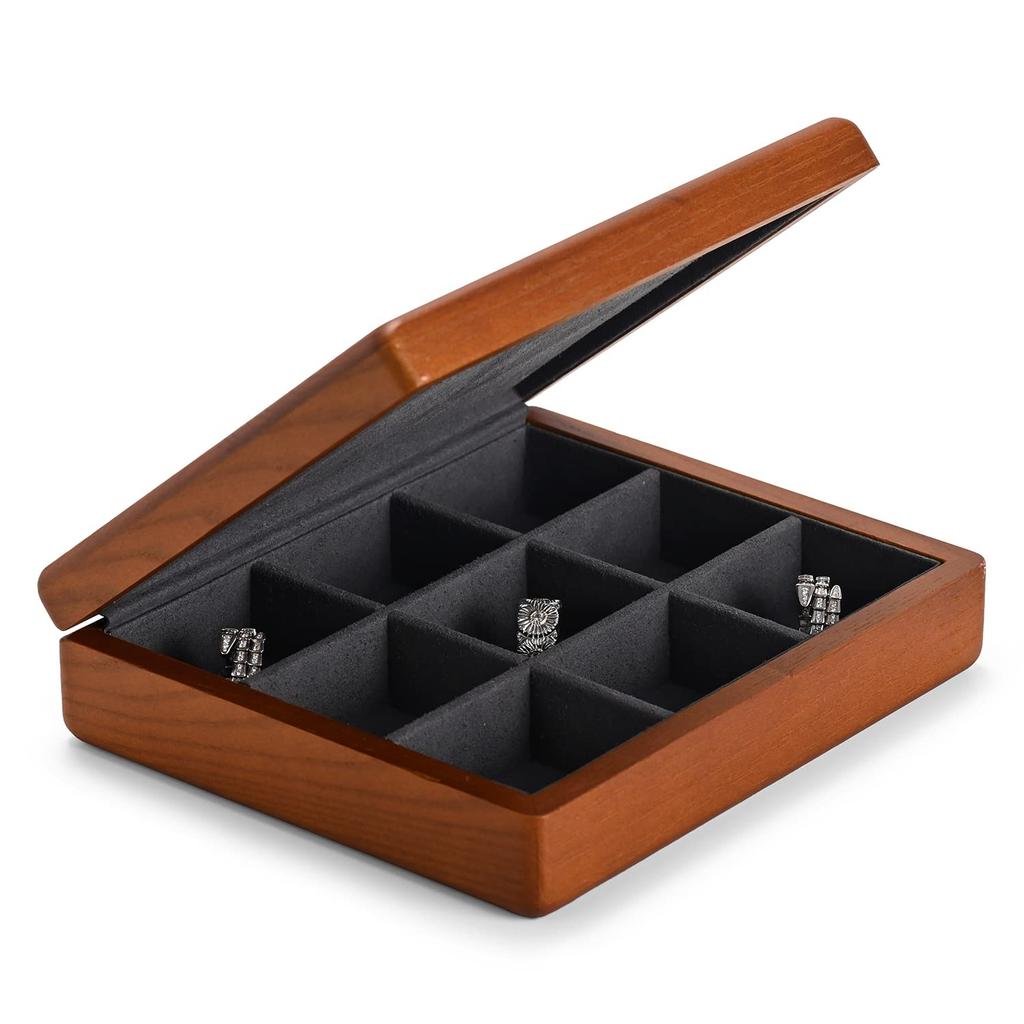Woodten Solid Wood Jewelry Box Solid Wood Jewelry Storage Box Large Capacity Stackable Solid Wood Jewelry Box Ring Storage Bracelet Storage Jewelry
