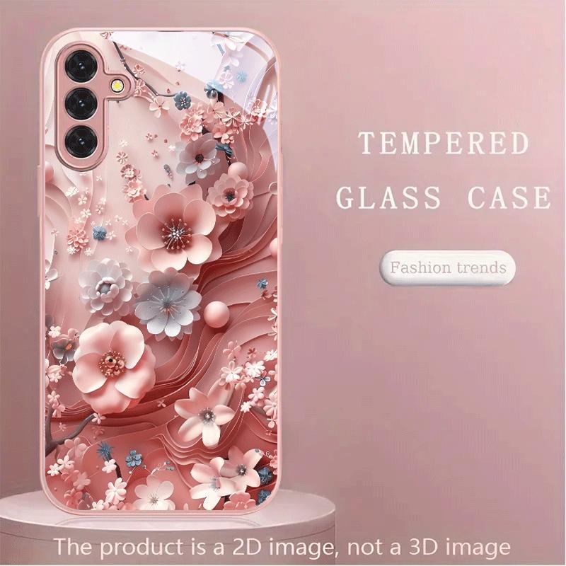 Pink Flower Hot-selling Exquisite Beautiful PhoneCase Glass PhoneCase for Samsung Galaxy S26 S25 S24 S23 S22 S21 FE Ultra Plus