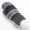 Christmas Cute Jacquard Weave Double Layer Plus Velvet Thicken Wool Knitted Gloves Men Women Winter Outdoor Cycling Warm Mittens