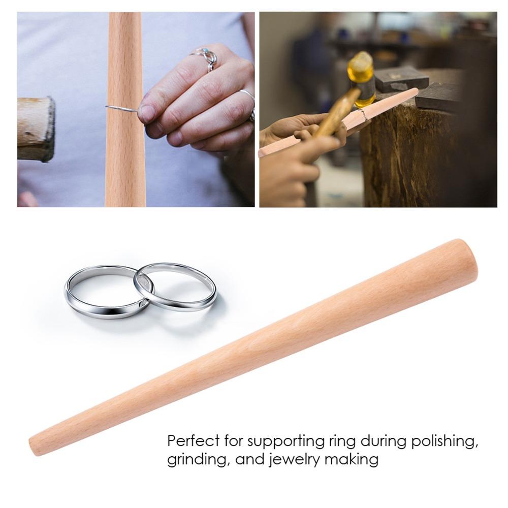 2.5 X 2.5 X 25cm Wood Ring Mandrel Wood Color Jewelry Mandrel Tool Professional Jewelers