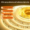 220V Ultra-Thin Flexible LED Strip: Self-Adhesive, Chip-On-Board Design, High-Voltage, Driver-Free for Household Use