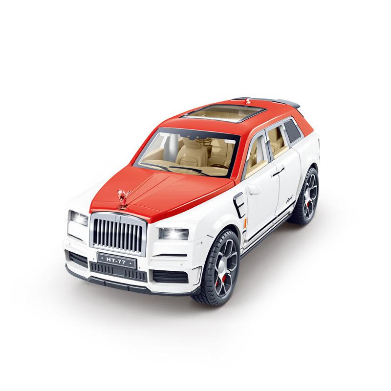 Maßstab 1/20 HT-77 SUV Legierungsmodell mit Geräusch und Leichtgewicht Kinder-Trägheitsauto Spielzeug Beleuchtung Musik Limousine Manuell zu öffnende Türen Modell Geschenk