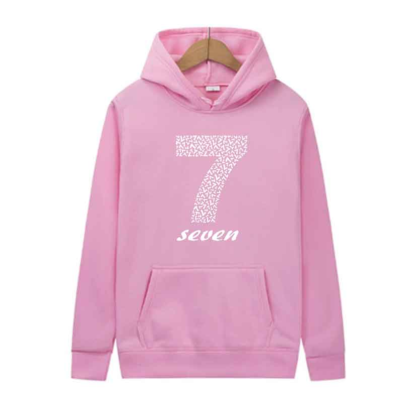 2025 Unisex Sweatshirt Casual Sports Pullover Top Harajuku Long-sleeved Hoodie Creative Number 7 Print Men Women Wear