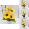 Sunflowers Flower Decor With Silk Fabric Rain Flower Stones For Wedding And Photography Props