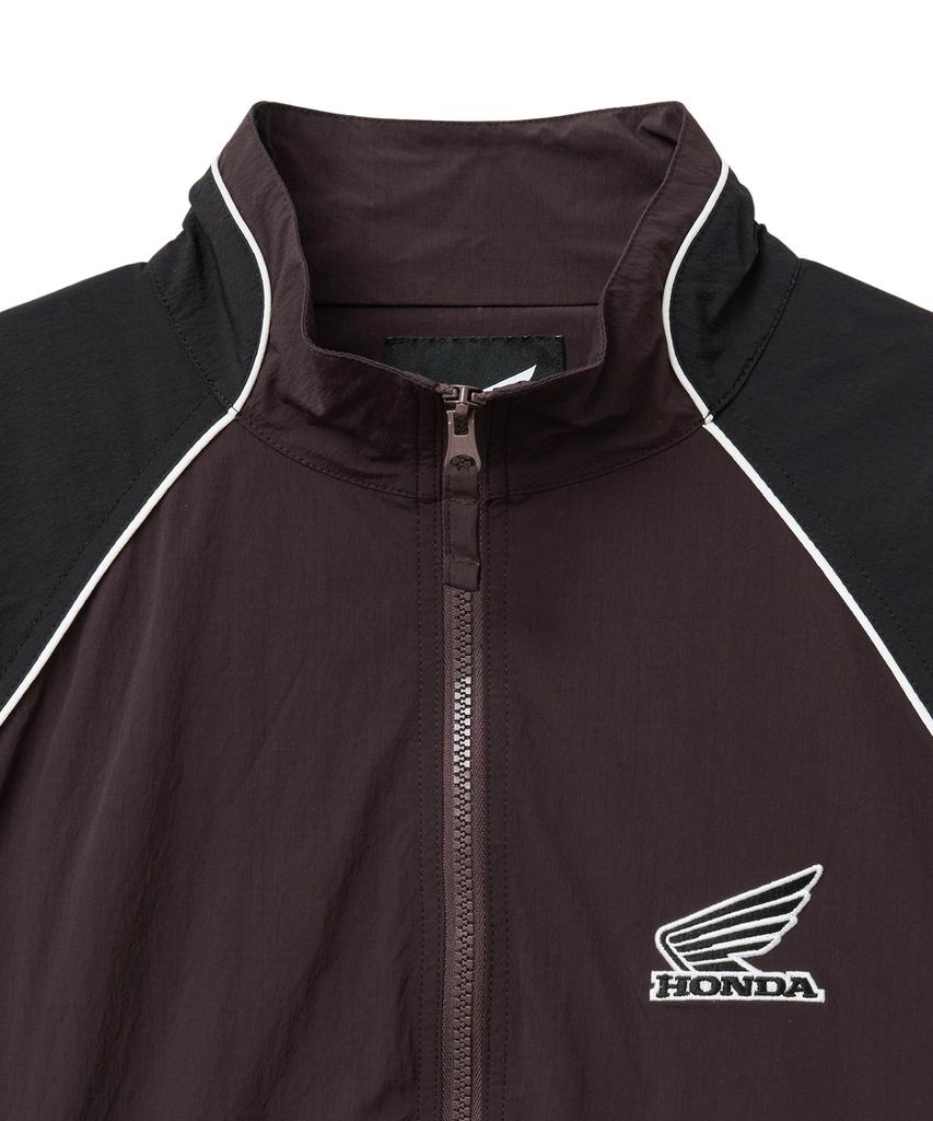 Phyps Motorcycle Nylon Vintage Color Block Track Jacket Red