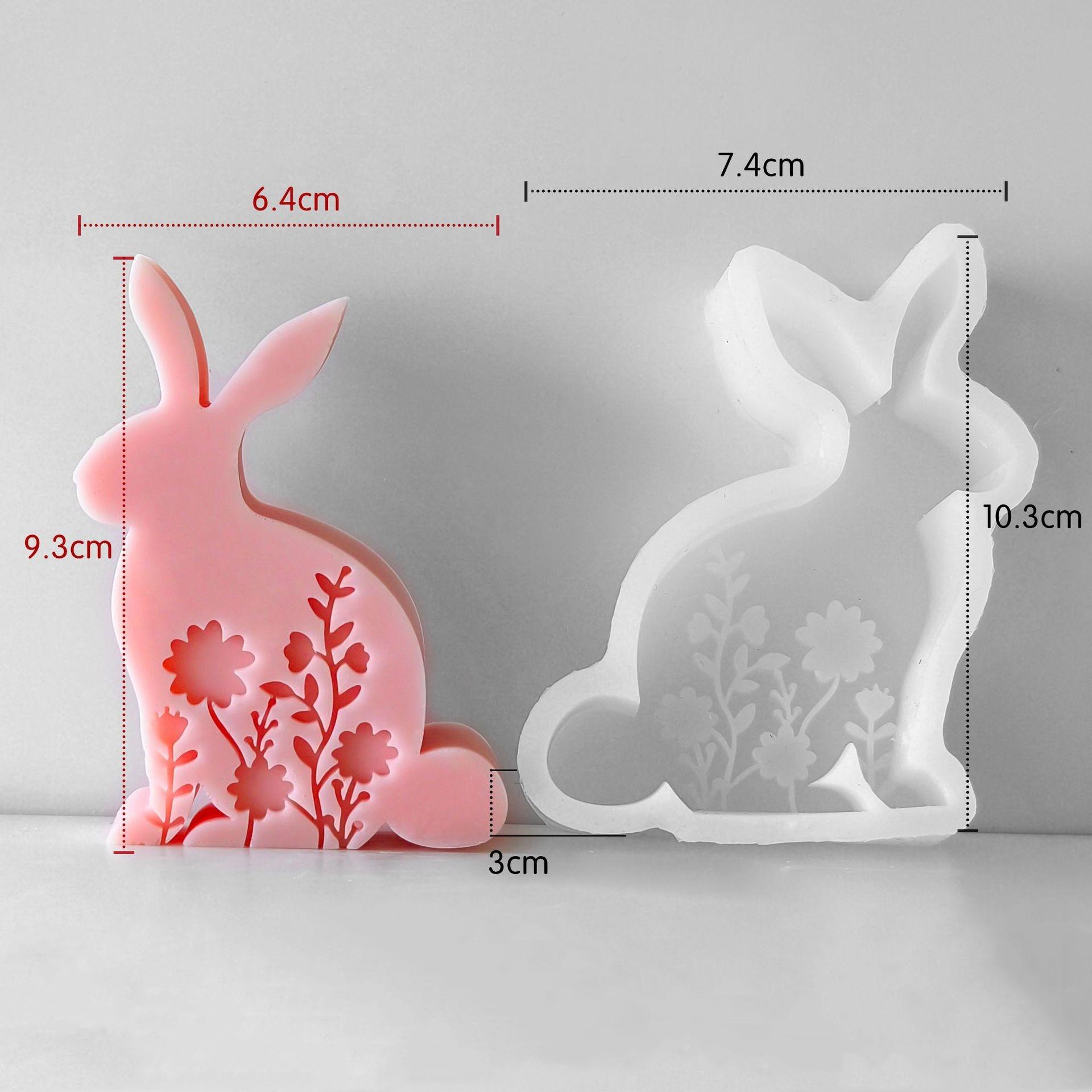 

Пасхальный плоский рельефный цветок кролик силиконовая форма для свечи 3D рельефная ромашка кролик мыло кристалл инструмент для изготовления животных шоколадный леденец