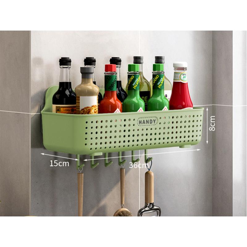 Kitchen rack, home bathroom, no punching, wall-mounted condiment multi-purpose sink drain storage rack