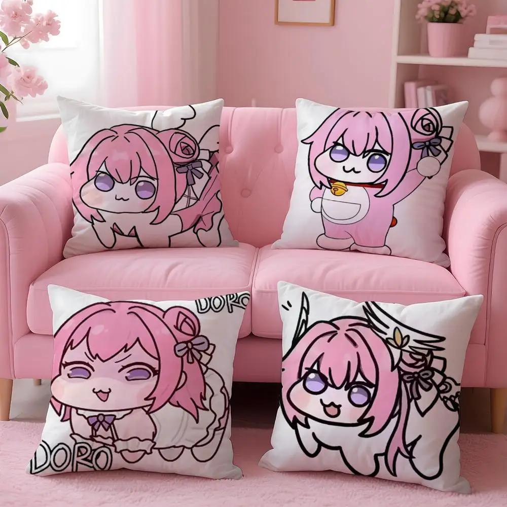 Nikke Doro Doll Victory Goddess Pink Dog Pillow Case Plush Fabric Soft Double-Sided Printed Sofa Warm Home Gift Cushion Cover