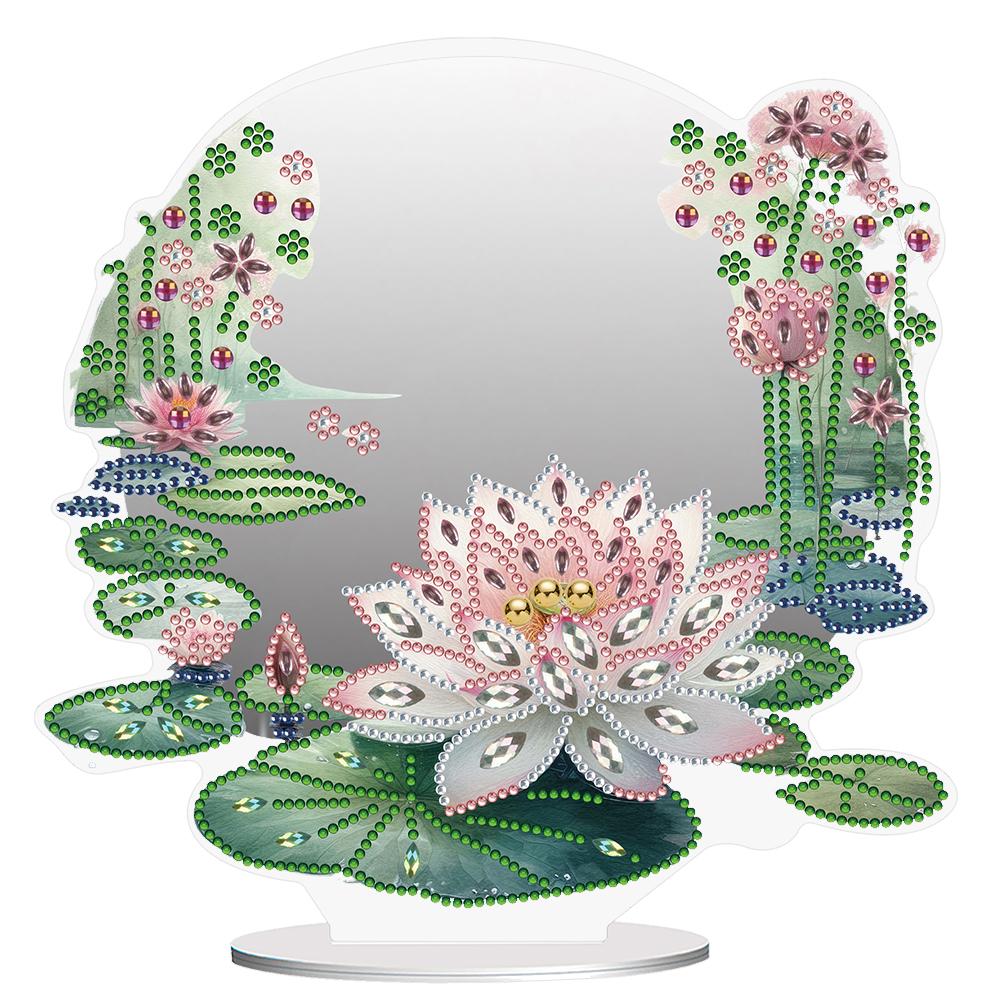 Acrylic Flower Animal Diamond Mirror Art Craft Crystal Diamond Art Painting Mirror for Table Ornaments