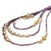 Vintage High Quality Natural Amethyst Sugar Cube Freshwater Baroque Pearl Collarbone Chain Necklace