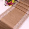 Hot! 30X275CM Vintage Lace Jute Table Runner Burlap Party Supplies Wedding Festival Decoration Chair