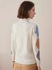 Women's Retro High Collar Wool Sweater with Diamond Plaid Knit Jacquard