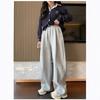 Gray Black Label Sickle Sweatpants Autumn and Winter Drape High Waist Thin Scimitar Pants Versatile Thickened Lazy Casual Sweatpants