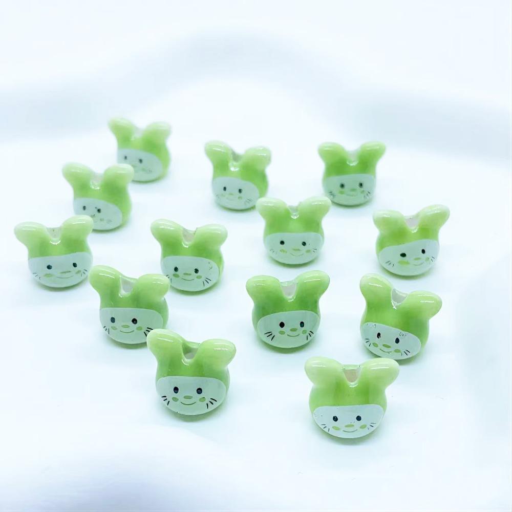 10Pcs Ceramic Cute Rabbit Ceramic Beads Rabbit Rabbit Shape Porcelain Bead  Necklace Accessories