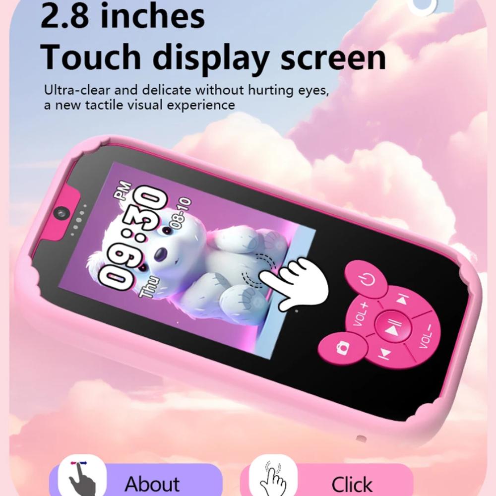 Kinder-Smartphone, Lernspielzeug, Dual-Kamera, Musik-Player, Baby-Telefon mit 8G Memro, Spiel, Lernen für 3-12-Jährige, Geburtstagsgeschenke