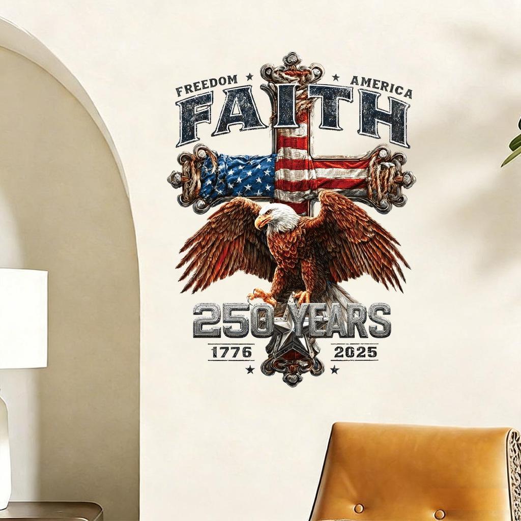 250th Anniversary US Independence Day Bald Eagle Stars & Stripes Festival Window Clings