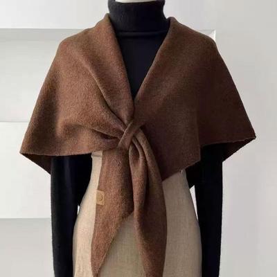 Women's Neck Wrap Wool Blended Fashion Korean Triangle Scarf Shawl Female Thickened Warm Shoulder Shawl Winter Gift