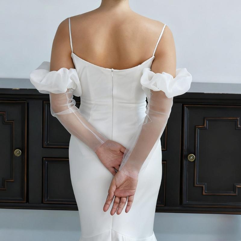 Bequeme übergroße Tüllärmel-Armabdeckung für die Braut, leicht, Bischofsärmel, Hochzeitsaccessoire