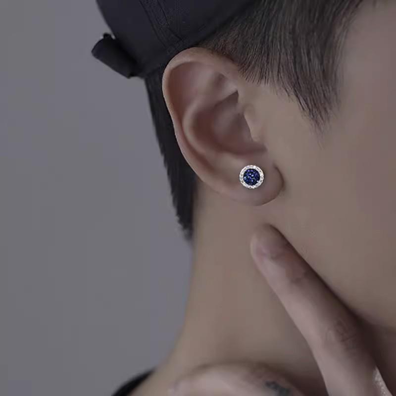 Bright Magnetic Ear Clips Men's Trendy Light Luxury High-grade Earrings No Ear Piercings and Painless Earrings