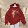 Fleece thickened hooded sweater women's autumn and winter, new loose fashion coat hoodie