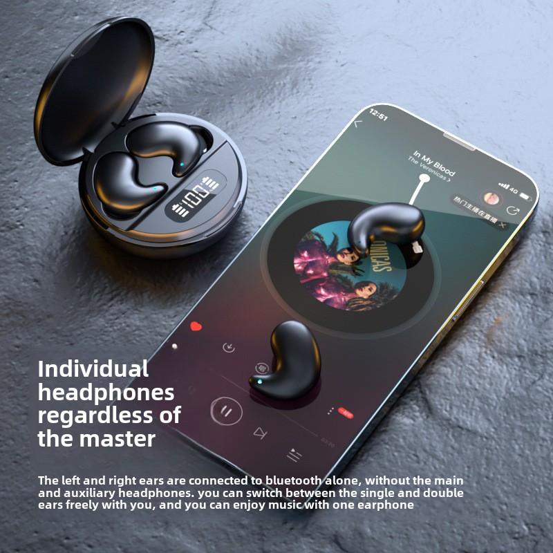 Bluetooth-Ohrhörer zum Schlafen, kabellos, Mini-Seitenschlaf, ultradünn, für Sport, Laufen, unsichtbar, digitaler Bildschirm