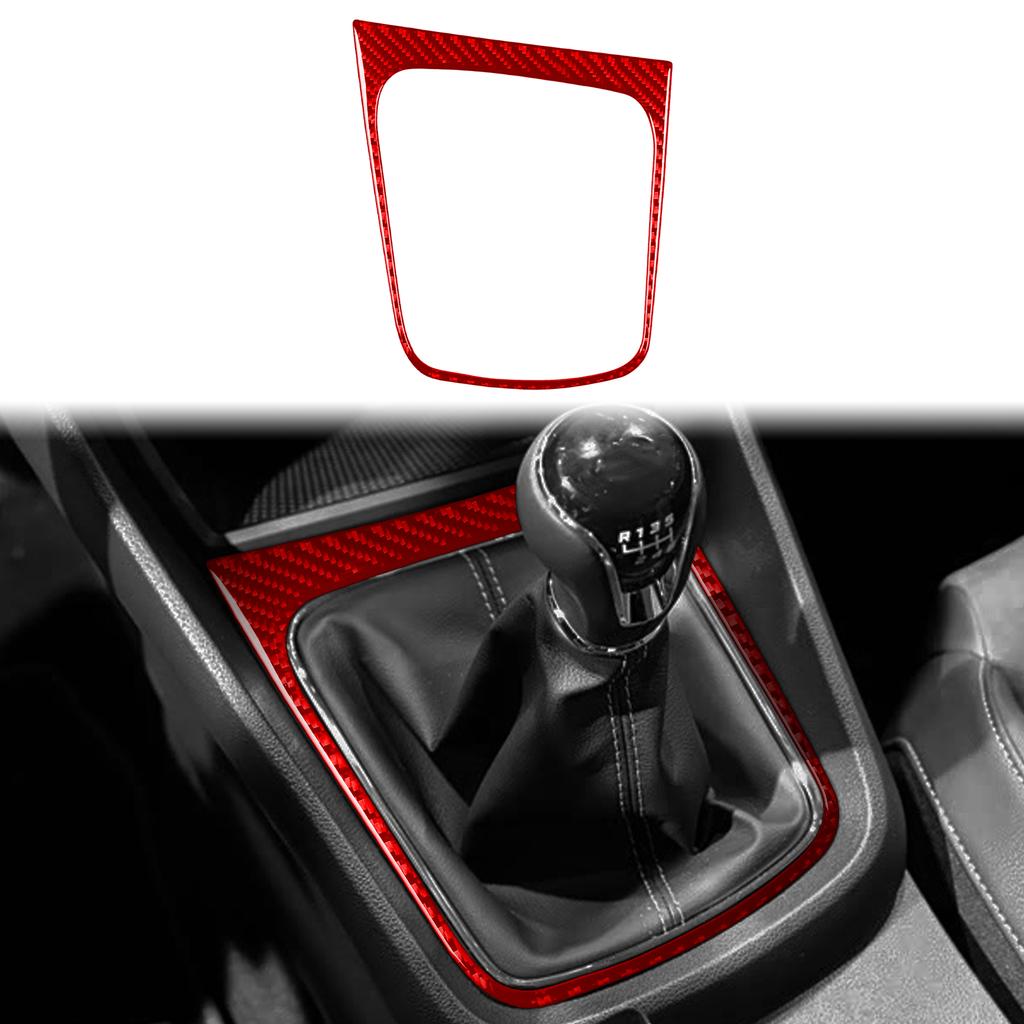 Echter Weicher Karbonfaser-Aufkleber Auto Schaltknauf Rahmen Panel Verkleidung Innenzubehör Für Seat Leon MK3 2013 2014 2015 LHD RHD