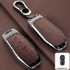 Zinc Alloy Leather Car Key Fob Case For Ford Fusion Mondeo Mustang F 150 Explorer Edge     Key Fob Car Key Case