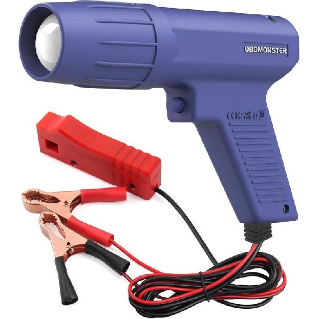 Automotive Timing Light 12V, Inductive Ignition Timing Light Gun for 2&4 Stroke Petrol Engine for Old Classical Car Motorcycle синий