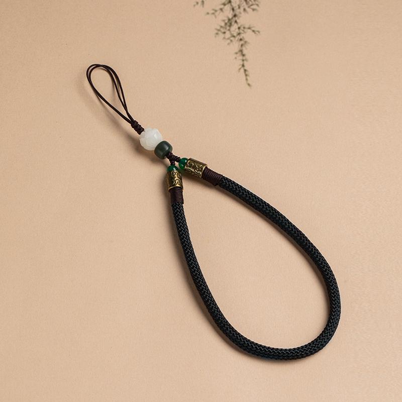 Sturdy Anti-Drop Bodhi Lotus Phone Lanyard with Finger Ring & USB Flash Drive Pendant - Universal for Men & Women