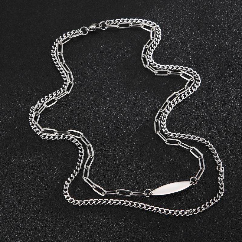 Double -layer Stack Stainless Steel Necklace