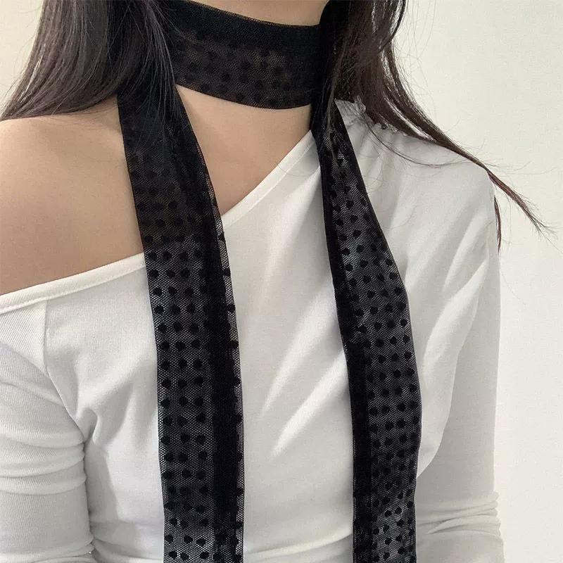 Polka Dots Chiffon Transparent Breathable Sunscreen Shawl Female Summer Thin Long Beach Towel Sun Silk Scarf