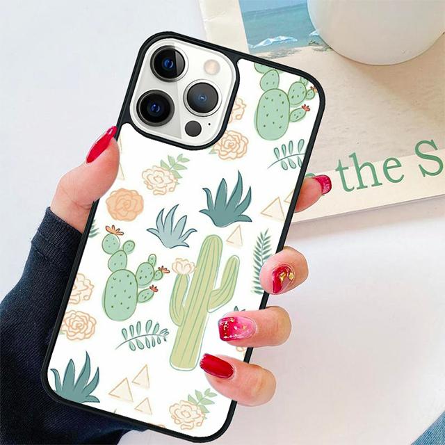 Watercolour Succulents Cacti Coque Shell For iPhone 17 Air 15 16 14 13 12 Pro Max 11 Pro Max Plus Phone Case Cover