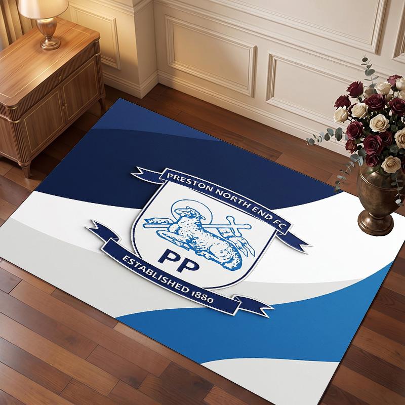 Tappeto in Velluto di Cristallo con Stampa del Preston North End Football Club, Comodo Assorbente d'Acqua Antiscivolo per Pavimenti Interni