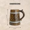 Handmade Wooden Beer Mug, Mango Wood with Sheesham Finish, Barrel Style, Lightweight & Durable, for Craft Beer
