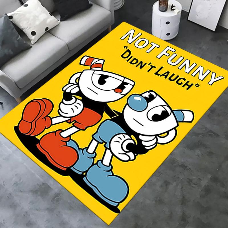 1pc Cuphead,Mugman,Minimalist Office Carpet Soft Polyester Non Slip Machine Washable Indoor Carpet L