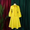 Spring and Autumn Women's Dress Plus Size Fashion Tie Lantern Sleeve High Waist Bowknot Big Swing Dresses