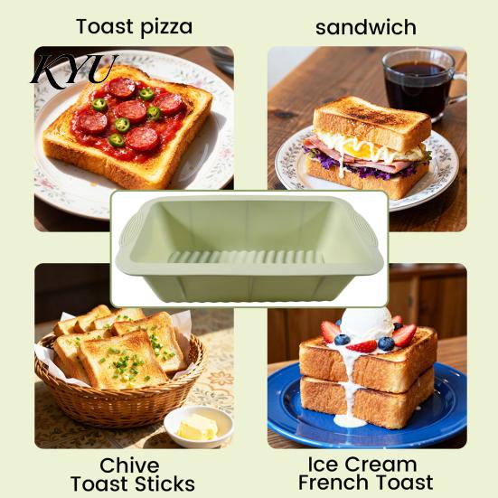 Microwave Safe Baking Pan Rectangular Silicone Toast Pan, Non-stick Multifunctional Mold, Heat Resistant Flexible Bakeware Food Grade Loaf for