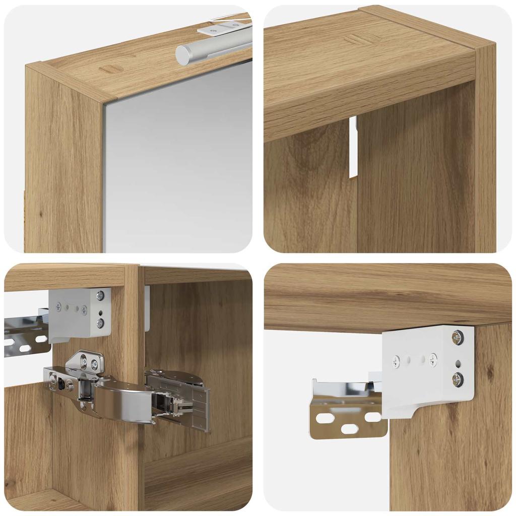 Bathroom Cabinet Set 3 Pcs 100 X 10.5 X 60.5 Cm Particleboard