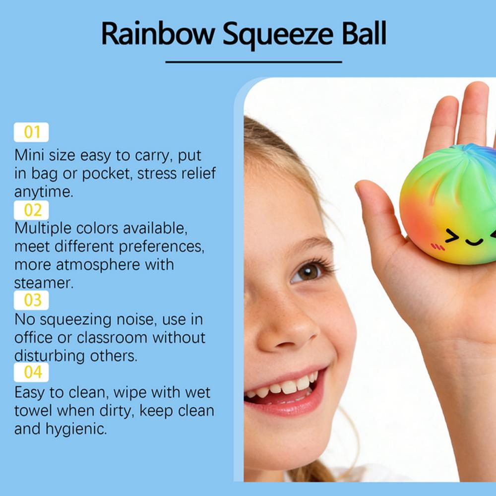 1Pc Colorful Dumpling Squishes Stress Balls Reusable Low Rebound Decompression Toys Dough Ball Unique Home Decoration Gifts