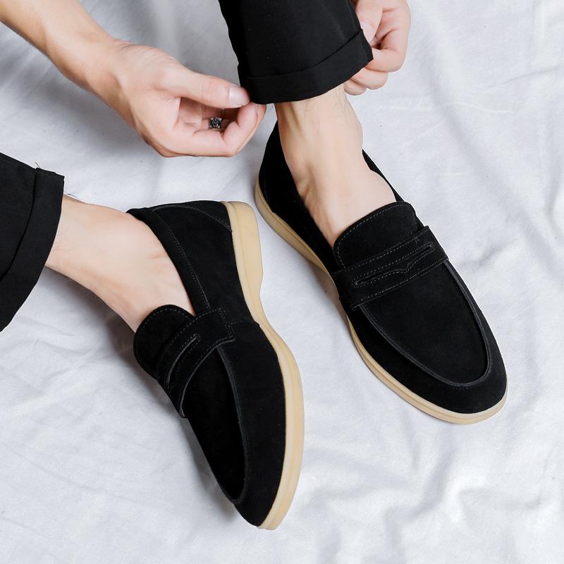 Doudou Shoes Men's Suede Men's Leather Shoes Soft Sole One Pedal Lazy Casual Shoes Summer Versatile Trendy Shoes 8225-R