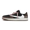Travis Scott x Air Jordan 1 Tmavě hnědá Růžová Čepel Nízké Vintage Basketbalové boty Unisex Černá Hnědá DZ4137-700(Tým1698-)